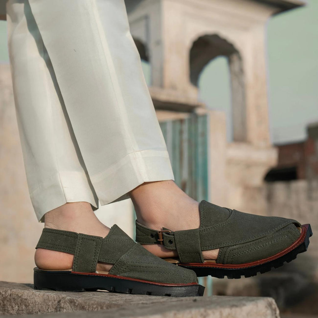 Handmade Suede Leather Peshawari Sandal: Traditional Style Peshawari Chappal Kaptaan Chappal