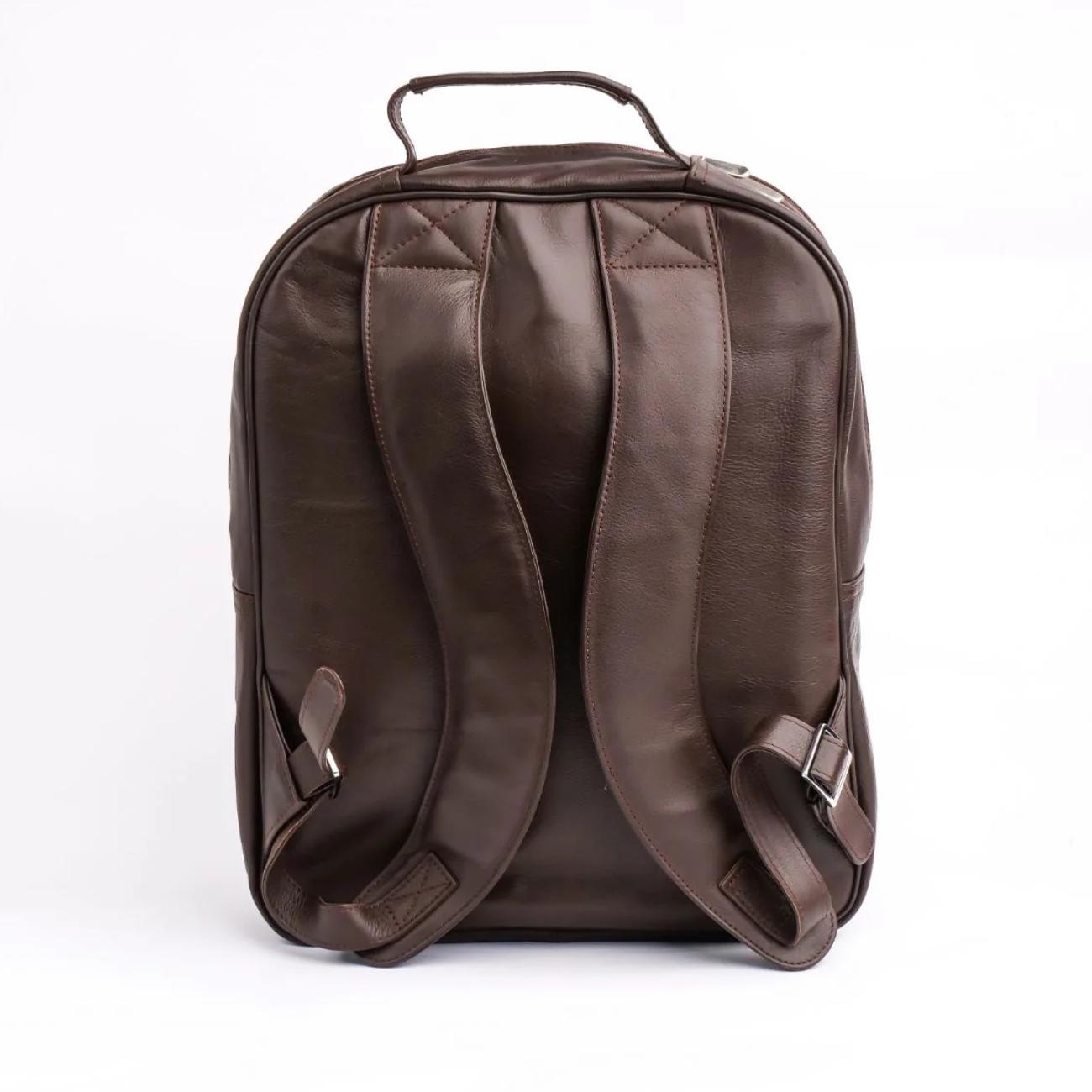 Handmade Top-Grain Cowhide Leather Backpack: 17" Laptop Bag - Travel Leather Rucksack