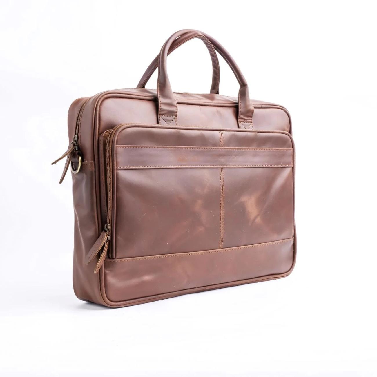 Full-Grain Leather Laptop Backpack: Handmade Travel Office Bag