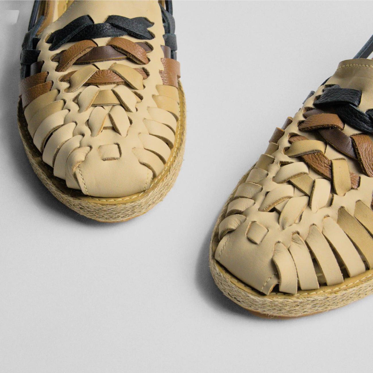 Handmade Leather Huarache Sandals: Colorful Mexican Style Boho Shoes