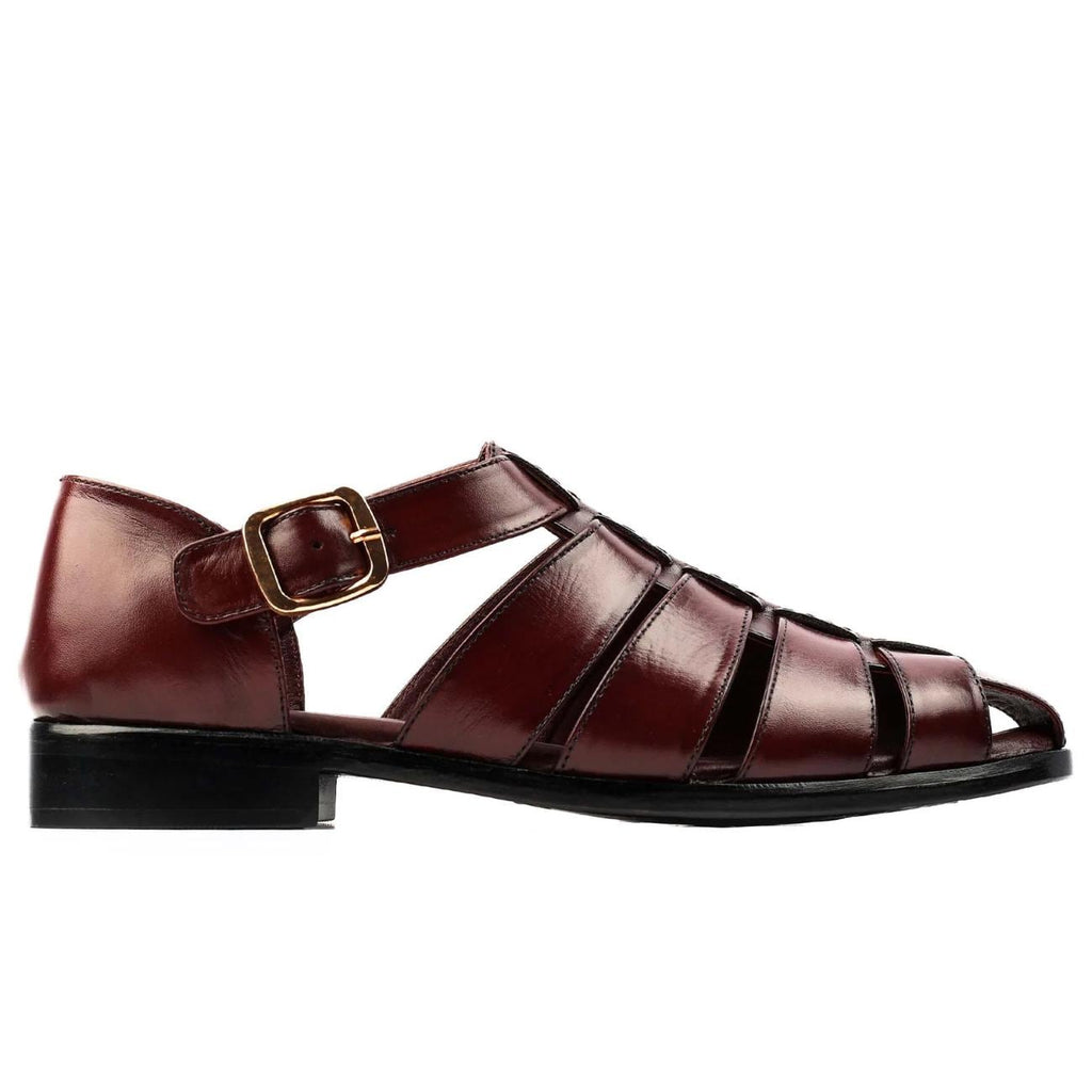 Men's Cowhide Greek Leather Fisherman Sandals – Handmade Genuine Leather Sandals with Leather Sole & Cushioned Arch Support | Summer Shoes