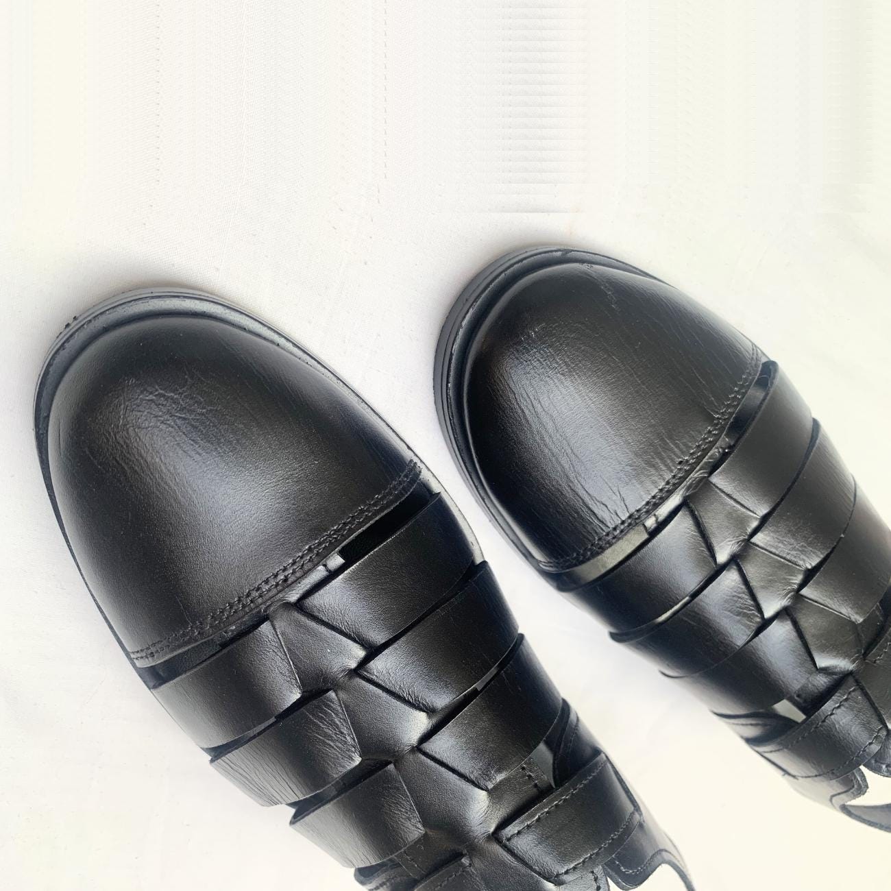 Handmade Leather Fisherman Sandals: Cushioned Arch Support, Adjustable Buckle Genuine Leather Shoes