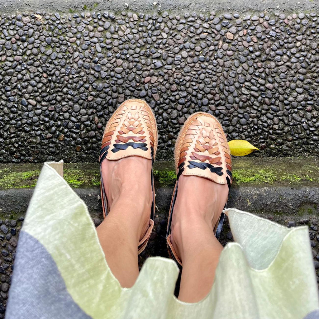 Handmade Leather Huarache Sandals: Colorful Mexican Style Boho Shoes