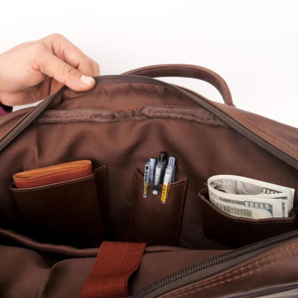 Full-Grain Leather Laptop Backpack: Handmade Travel Office Bag