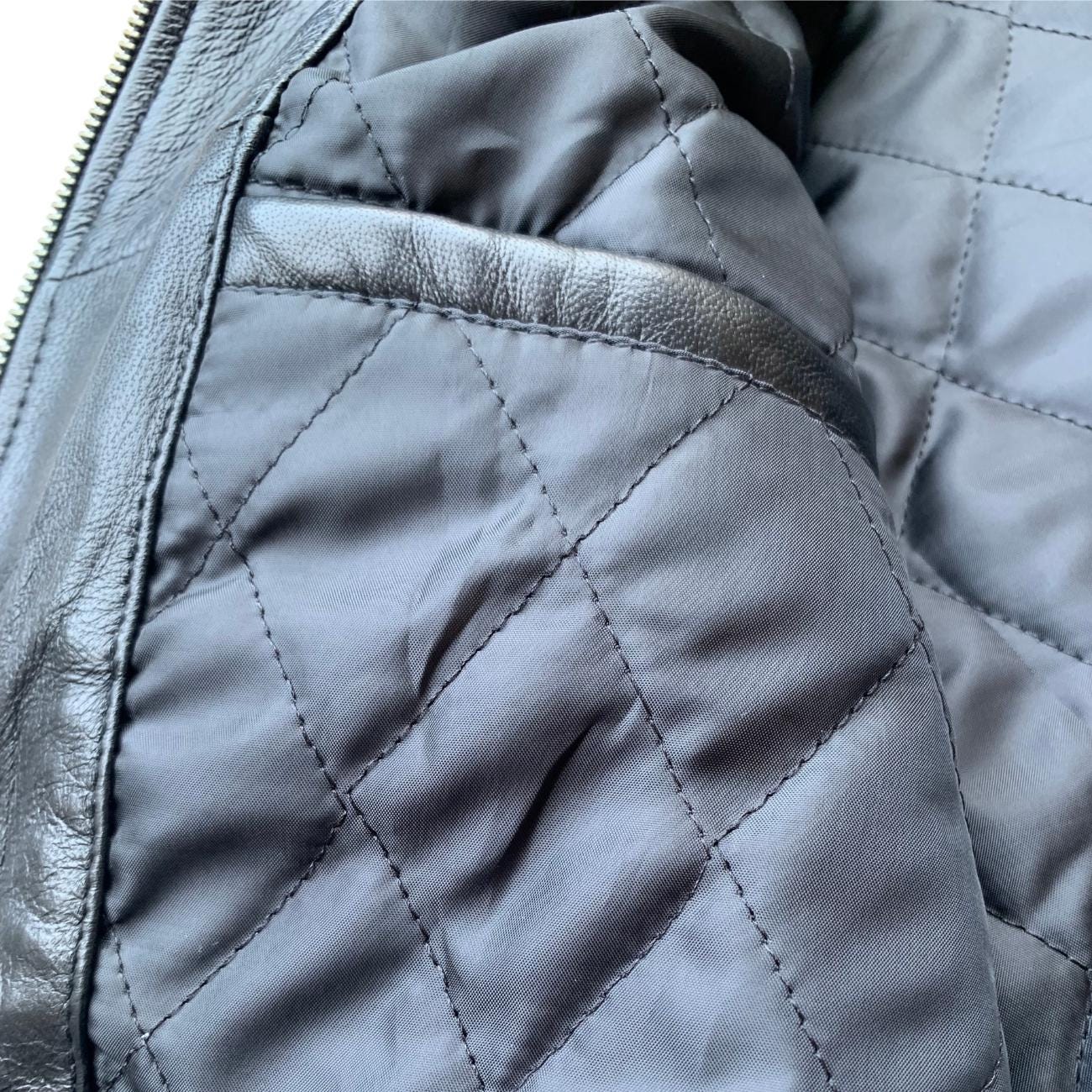 Men's Handmade Lambskin Leather Harrington Jacket: 90s Vintage Style