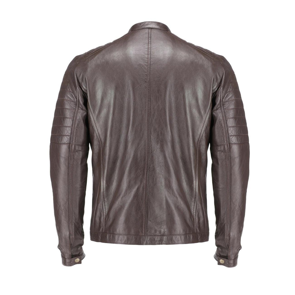 Handmade Lambskin Leather Biker Jacket - Vintage Style Motorcycle Coat Moto Jacket