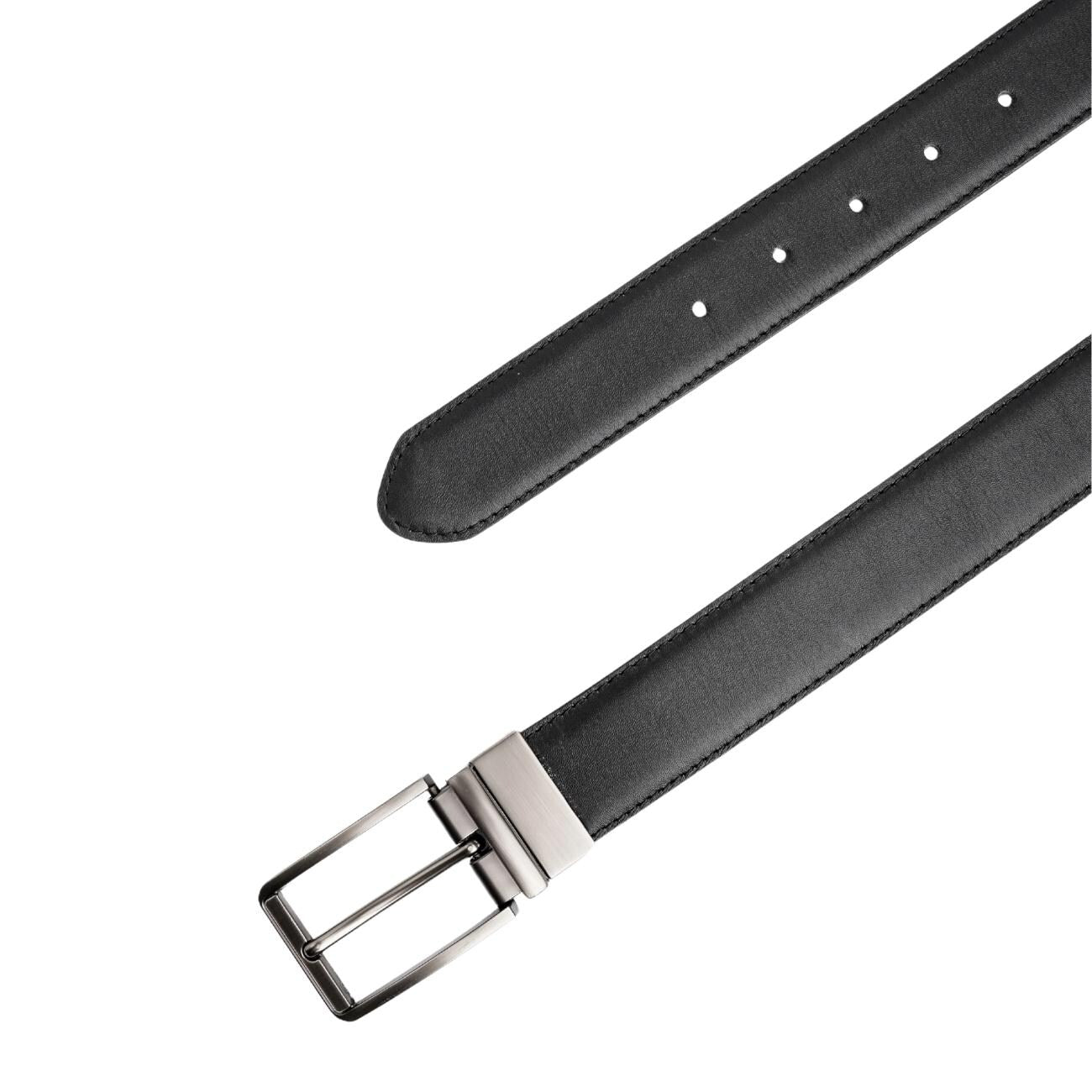Handmade Reversible Men’s Leather Belt – Crocodile Textured & Smooth Finish with Silver-Tone Buckle