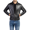 Men's Handmade Lambskin Leather Harrington Jacket: 90s Vintage Style