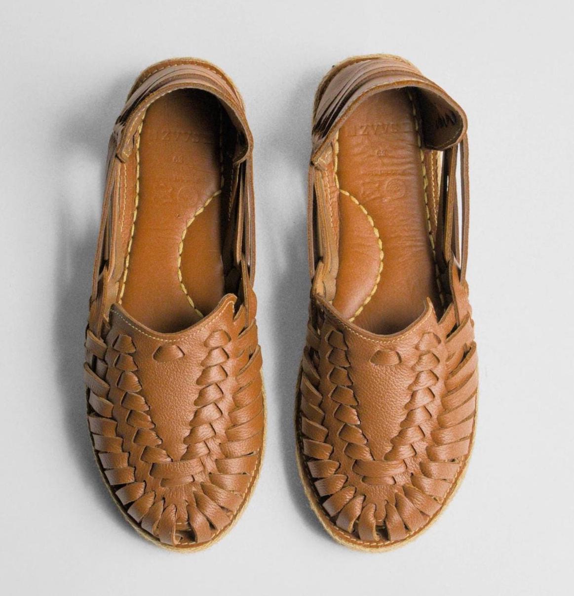 Handmade Leather Huarache Sandals: Mexican Fisherman Style Vintage Shoes