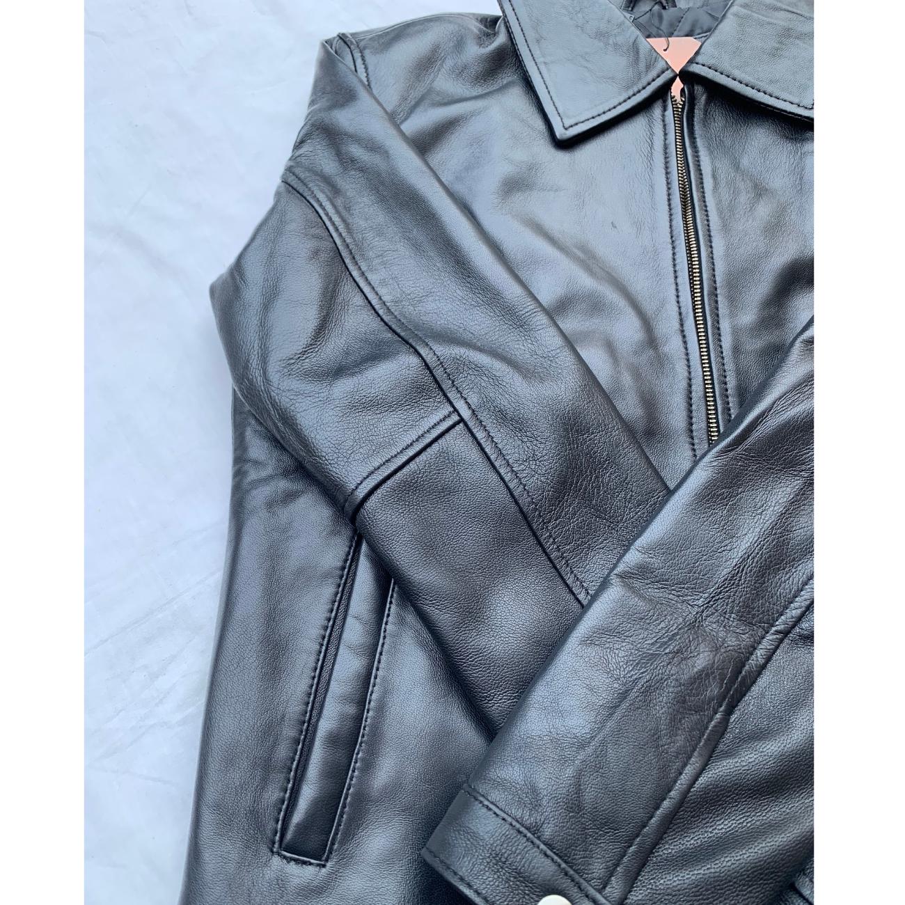 Men's Handmade Lambskin Leather Harrington Jacket: 90s Vintage Style