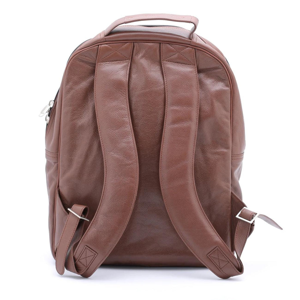 Personalized Black Leather Backpack: 17" Laptop Bag, Top Grain Cowhide