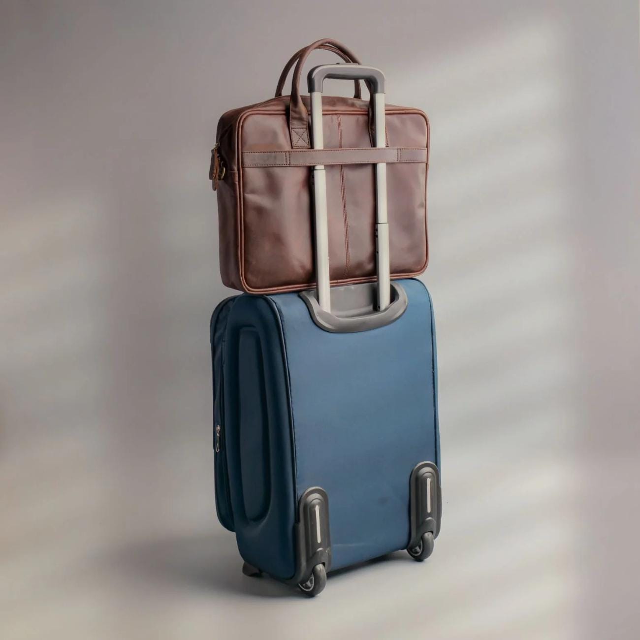 Full-Grain Leather Laptop Backpack: Handmade Travel Office Bag