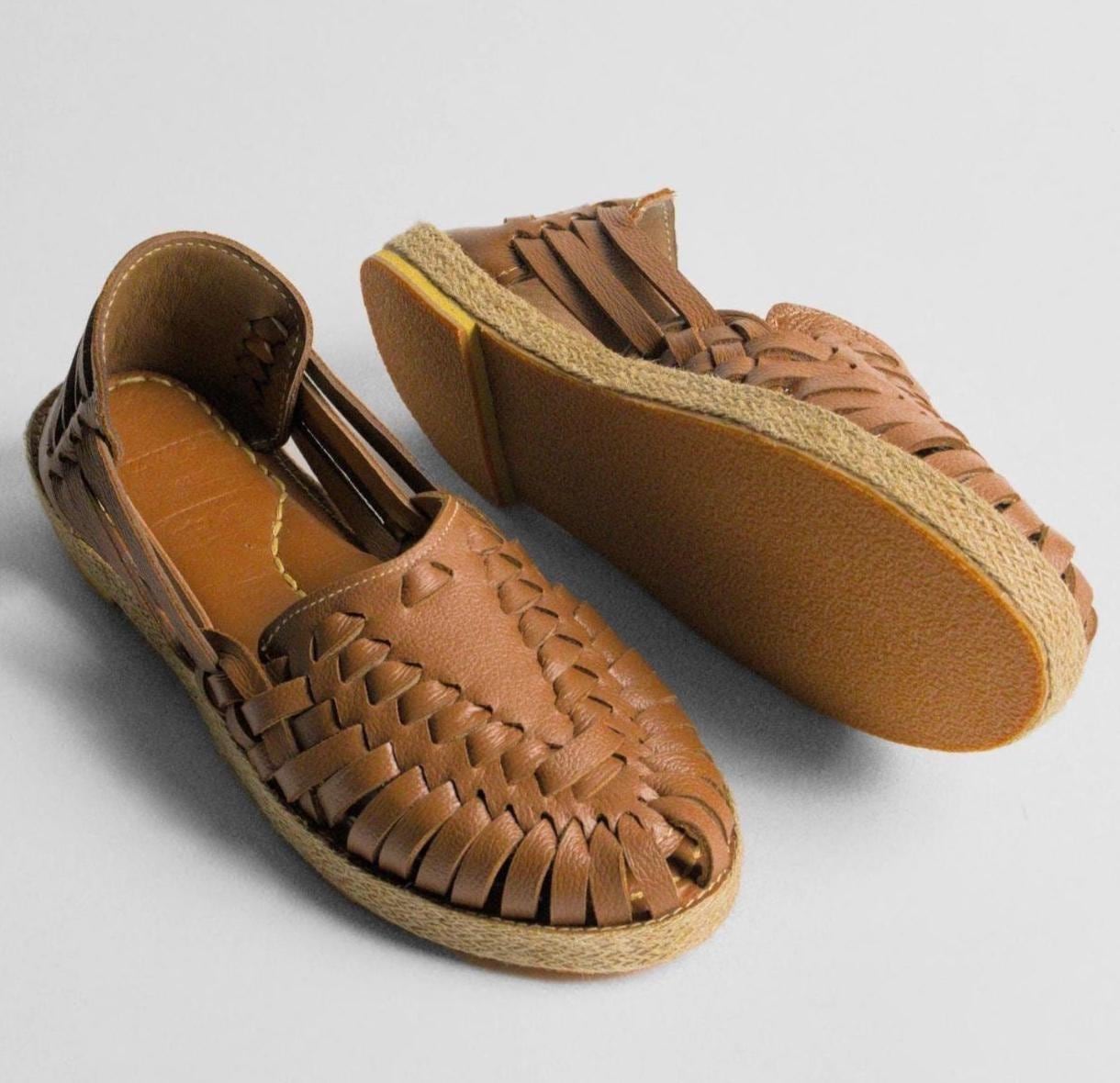 Handmade Leather Huarache Sandals: Mexican Fisherman Style Vintage Shoes