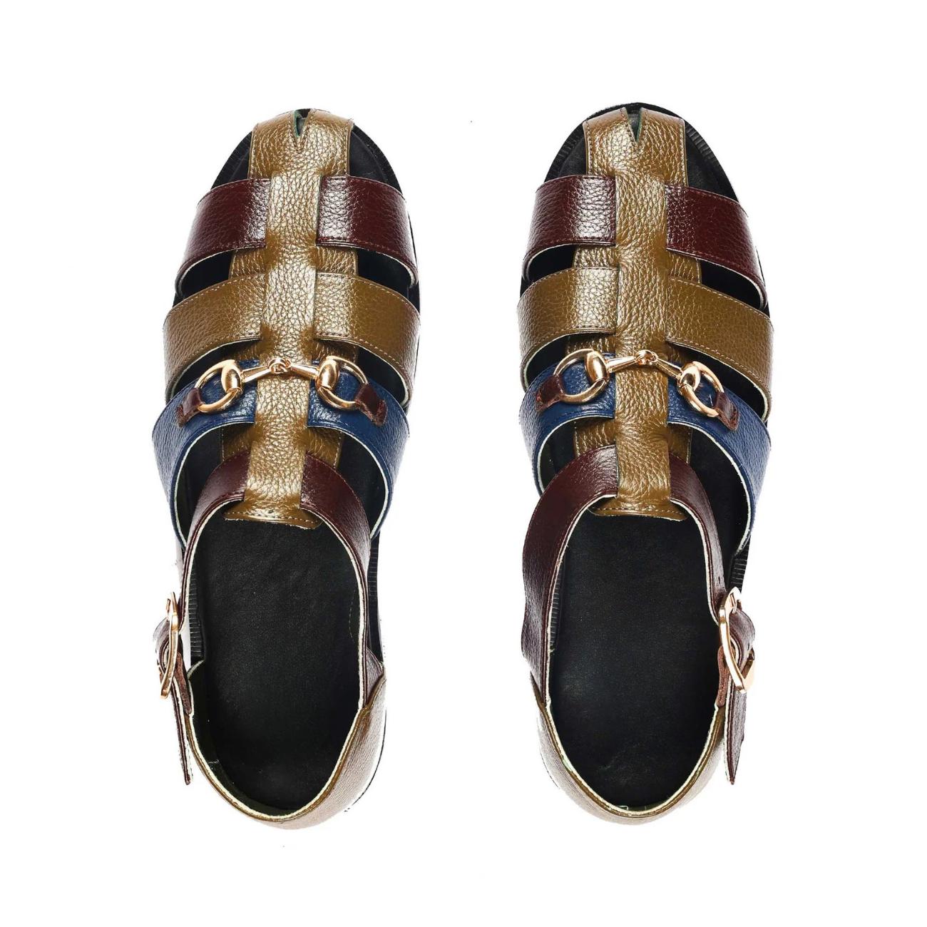 Men's Handmade Cowhide Greek Fisherman Sandals – Genuine Leather, Cushioned Arch Support
