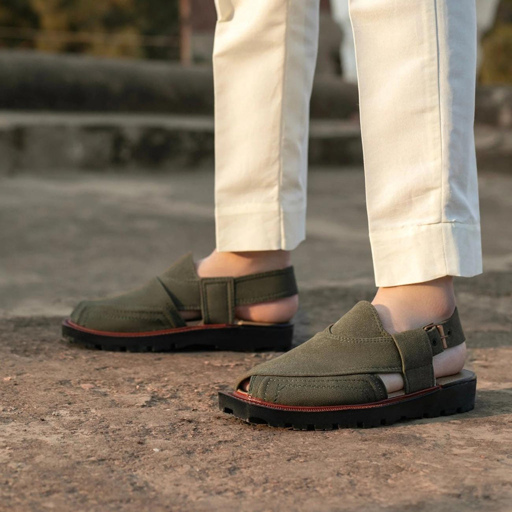 Handmade Suede Leather Peshawari Sandal: Traditional Style Peshawari Chappal Kaptaan Chappal
