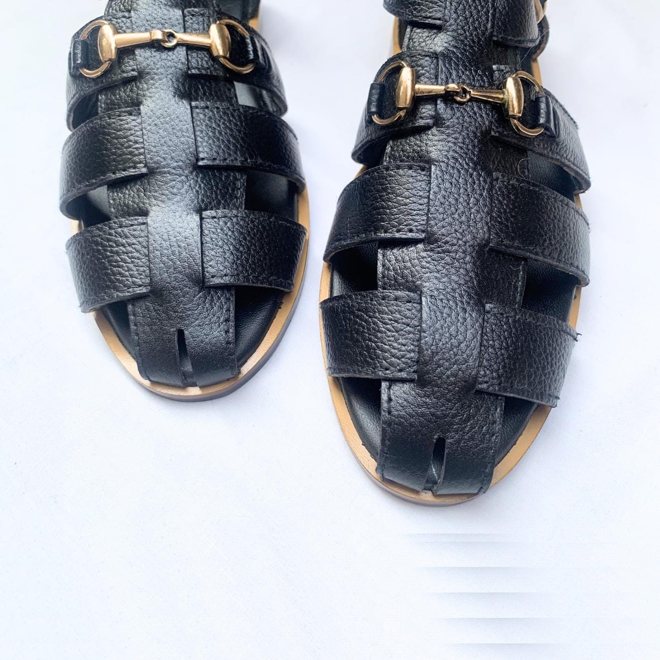 Genuine Leather Fisherman Sandal: Handmade Caged Beach Footwear - Mens Shoes