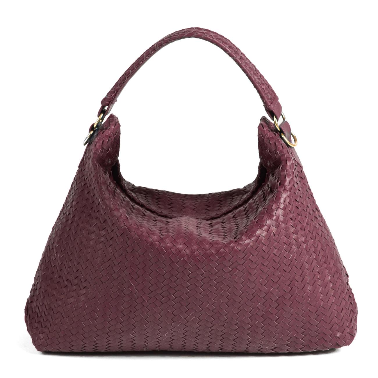 Handwoven Genuine Leather Tote Bag: Top Handle and Shoulder Strap Leather Handbag