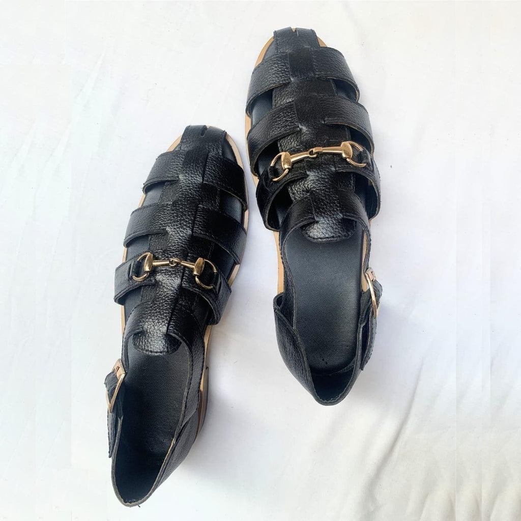 Genuine Leather Fisherman Sandal: Handmade Caged Beach Footwear - Mens Shoes
