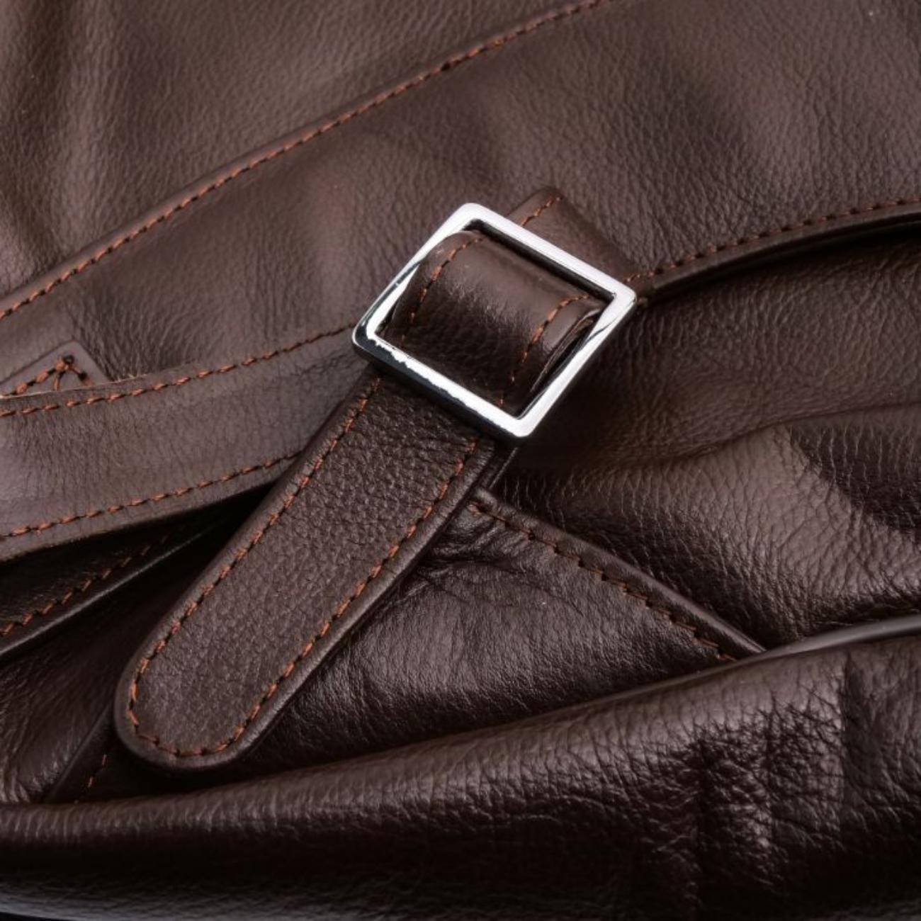 Personalized Black Leather Backpack: 17" Laptop Bag, Top Grain Cowhide