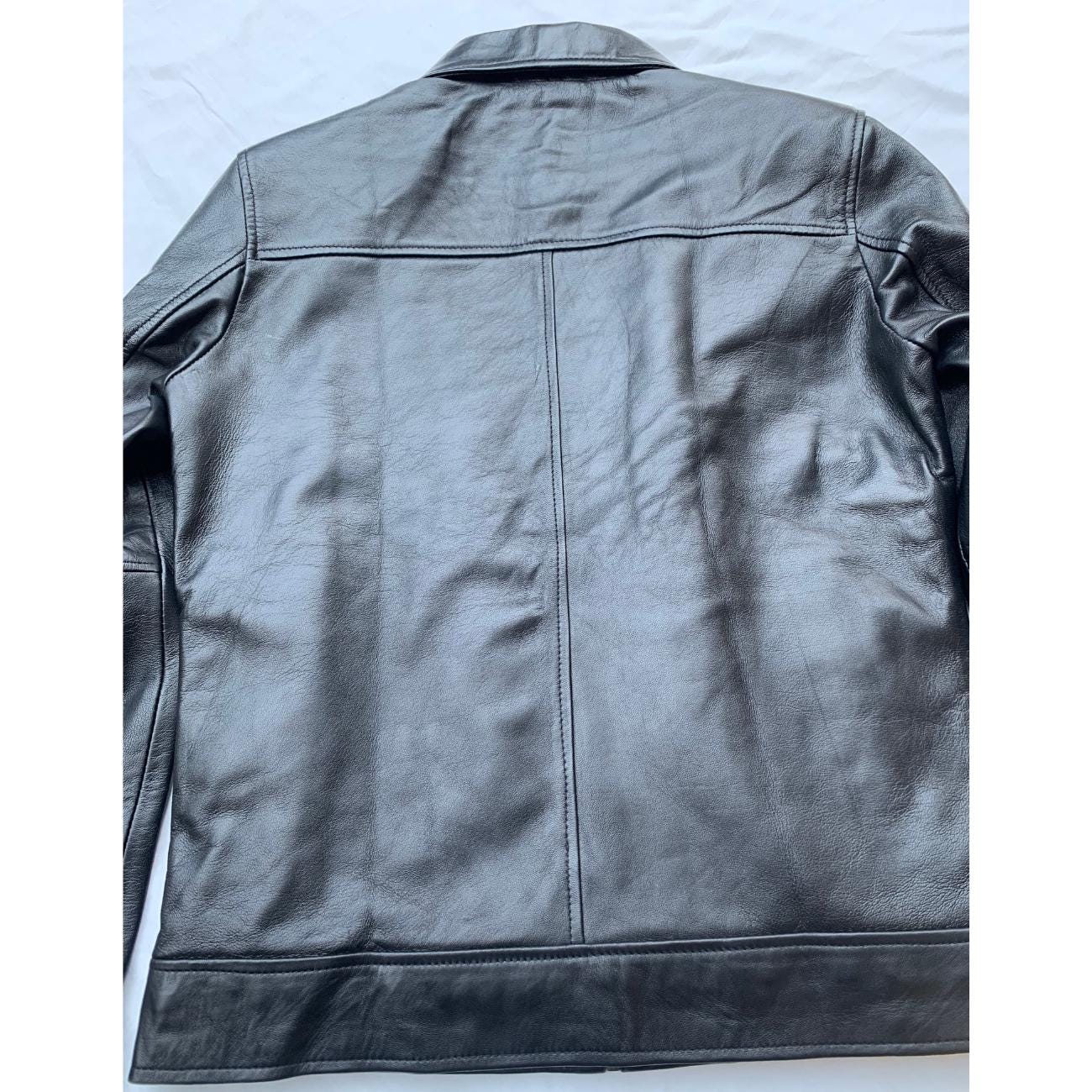 Men's Handmade Lambskin Leather Harrington Jacket: 90s Vintage Style