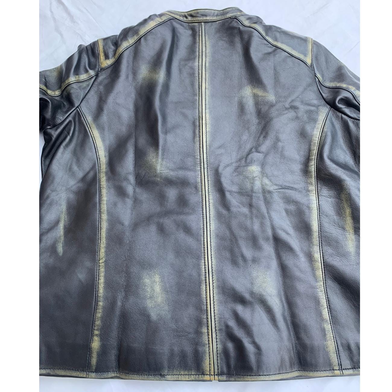 Handmade Distressed Lambskin Biker Jacket: Men's Vintage Cafe Racer Moto Jacket