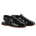 Handmade Croc Texture Leather Peshawari Chappal Sandals – Genuine Cow Leather Pakistani Footwear