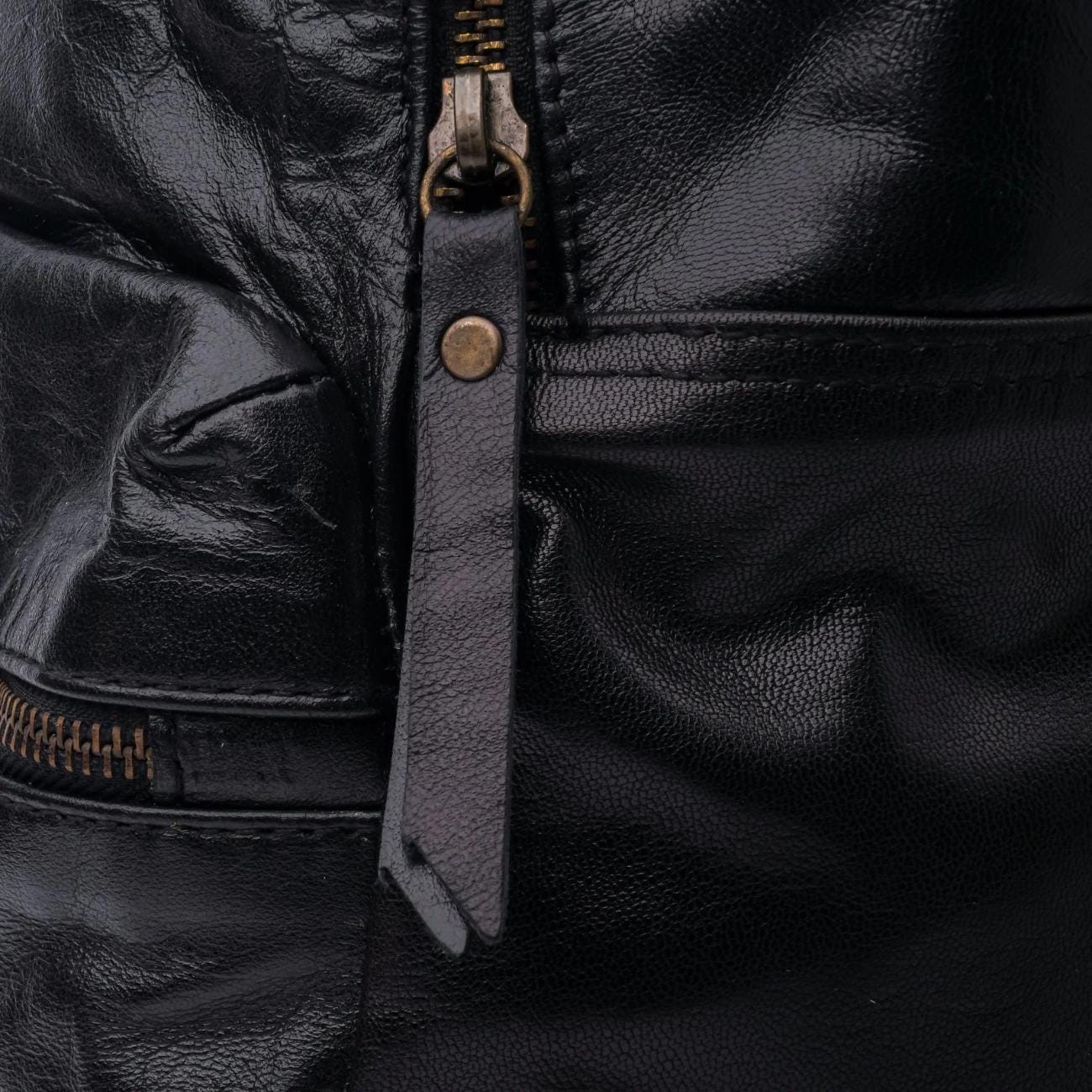 Handmade Black Leather Backpack: 13" Laptop Bag Rucksack Travel Bag